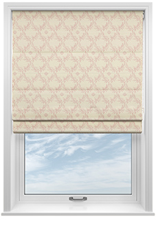 Trellis Prints, Vine and Bloom Romsey Rosies Pink - Roman Blind